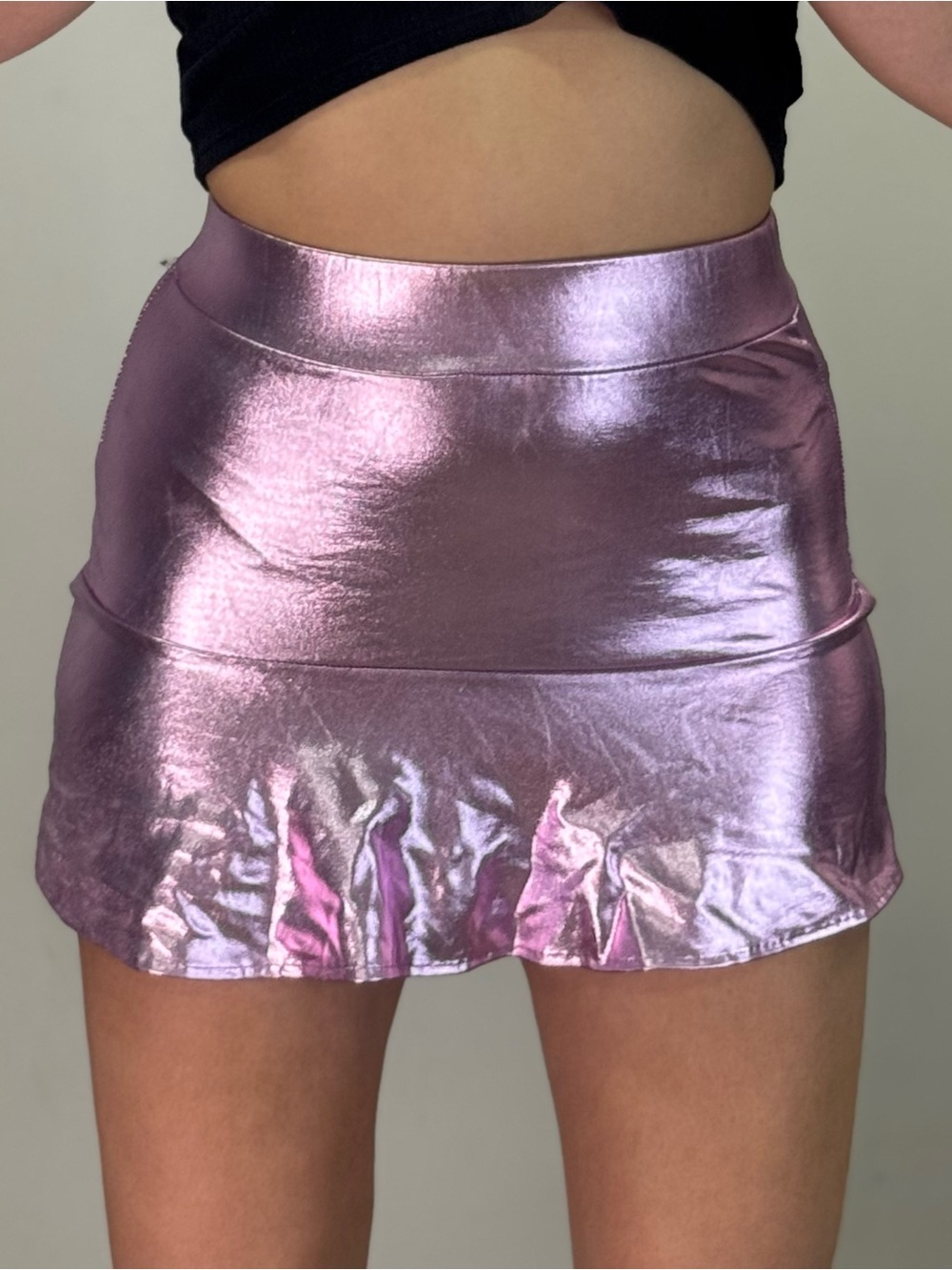 Metallic Pink Mini Skirt - Shimmery Women's Skirt